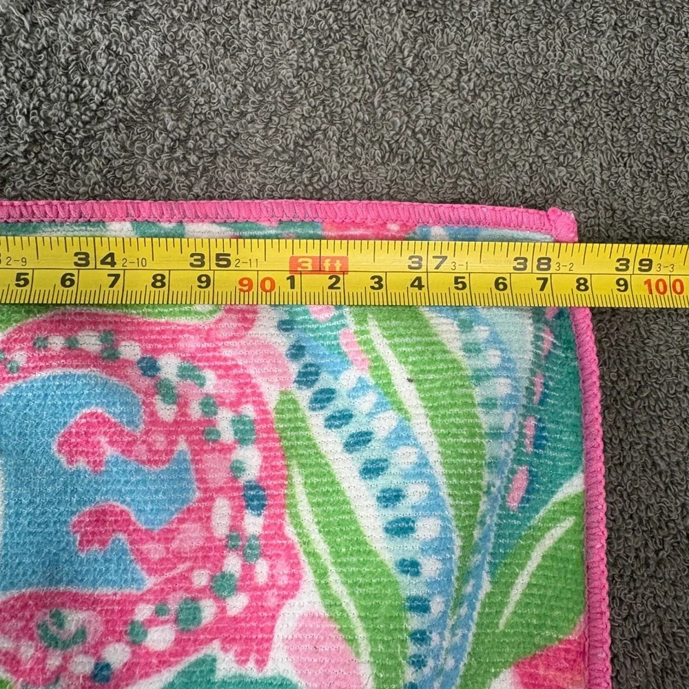 Lilly Pulitzer Beach Towel 72x38 Pink Blue Floral Paisley Microfiber Travel